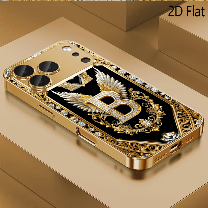 Phone Cases H&M - B-Badge print Gepatroneerd gehard glas ontwerp