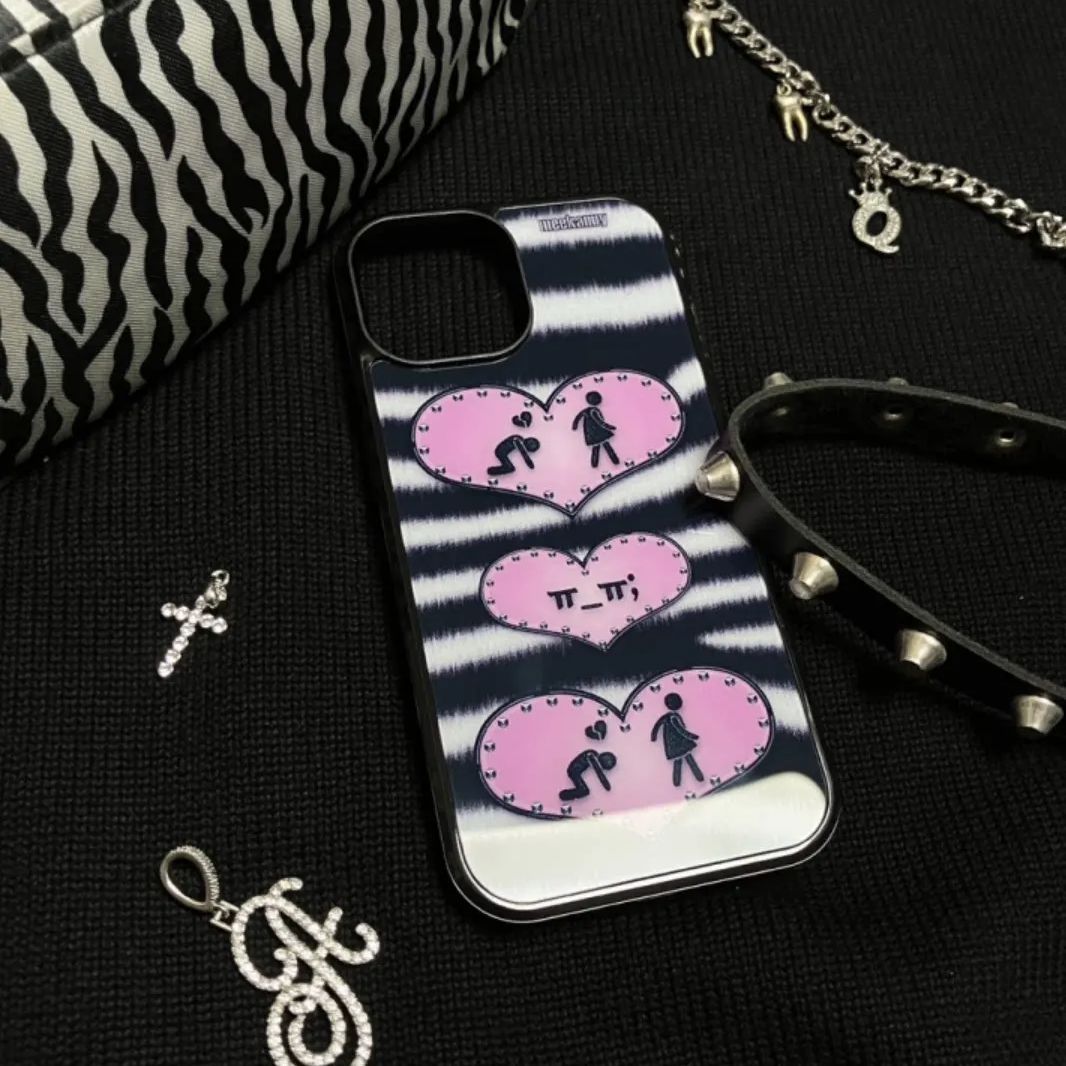 Phone Cases Custom - Niche persoonlijkheid Ins zwart en roze