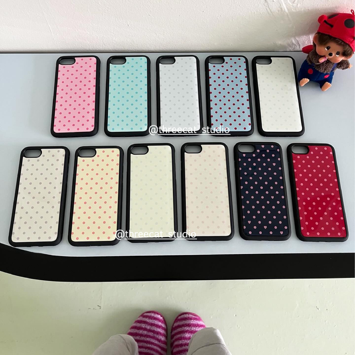 Phone Cases Polka Dot - Koreaanse Ins Kleurrijke Polka Dots Zwarte