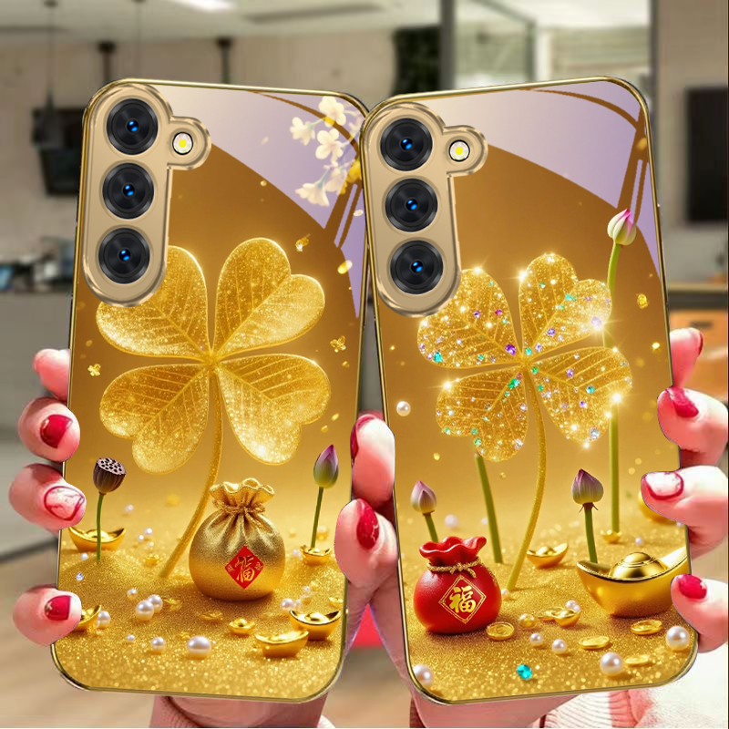 Phone Cases Samsung S25 Fe - Een enorm gouden klaverblad hoesje van