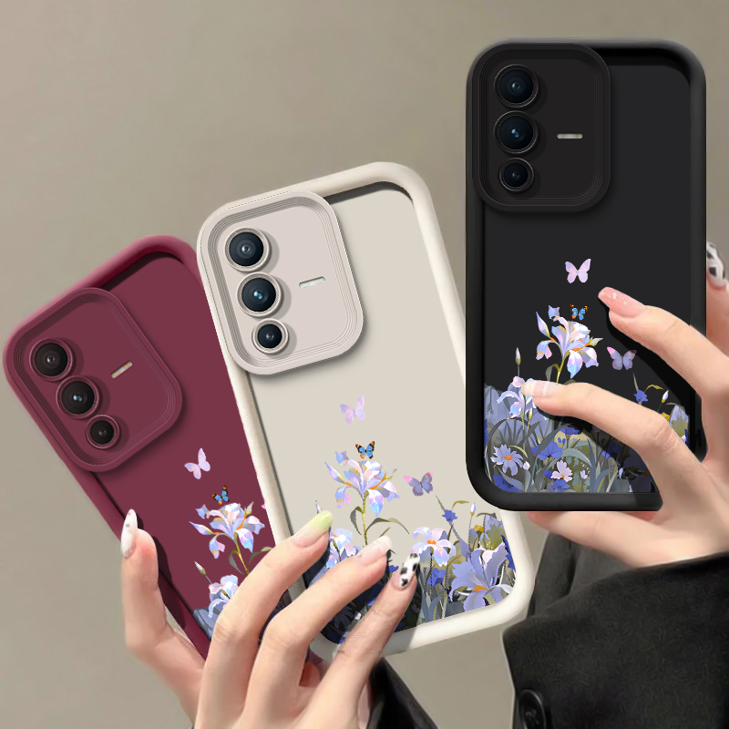 Phone Cases Vivo - Telefoonhoesje met bloemen- en vlinderprint voor