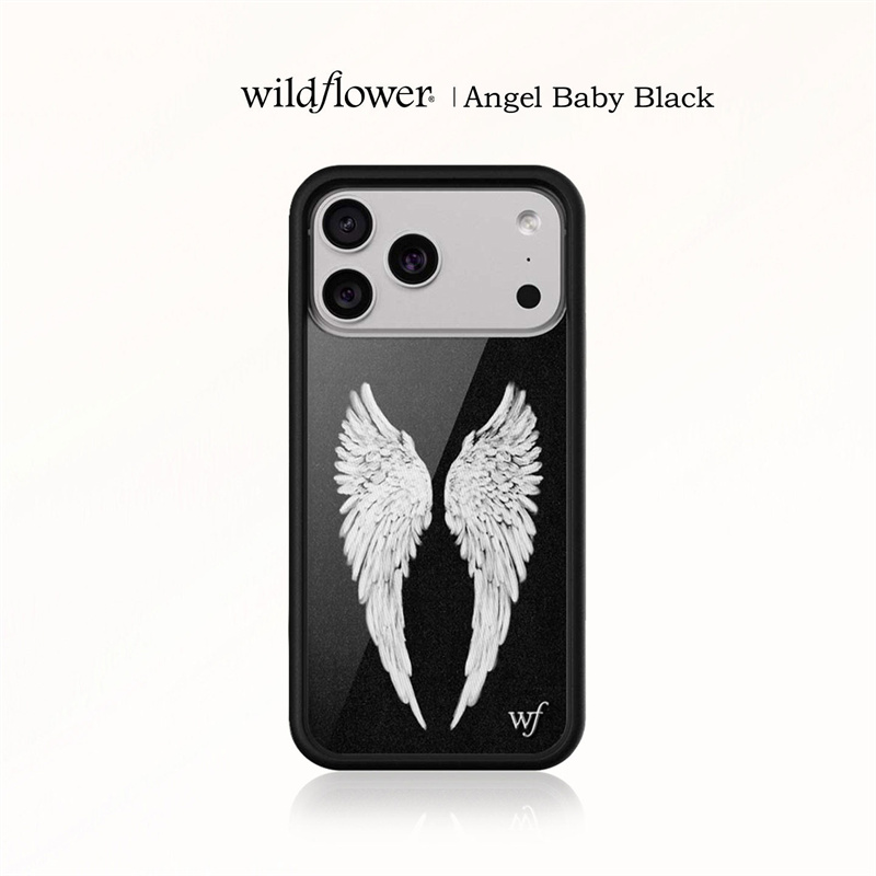 Phone Cases Wildflower - Schattige cartoon engelenvleugels baby zwarte wilde