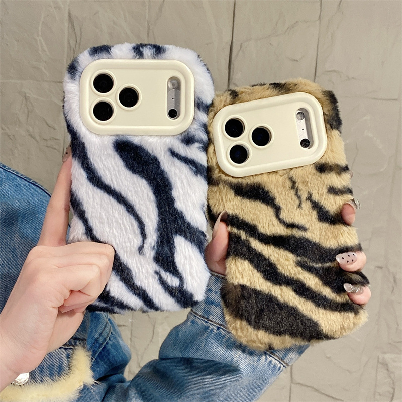 Phone Cases Iphone 13 - Luxe zebra-patroon pluche telefoonhoesje voor iPhone