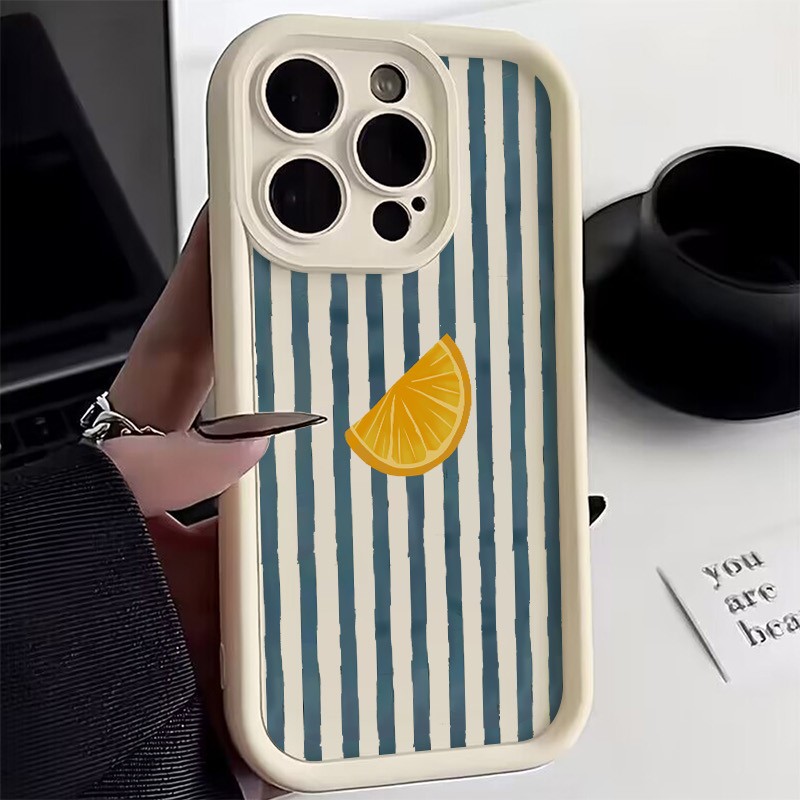 Phone Cases For Iphone 17 - Gestreept Citroenschijfje Patroon Telefoonhoesje Voor iPhone
