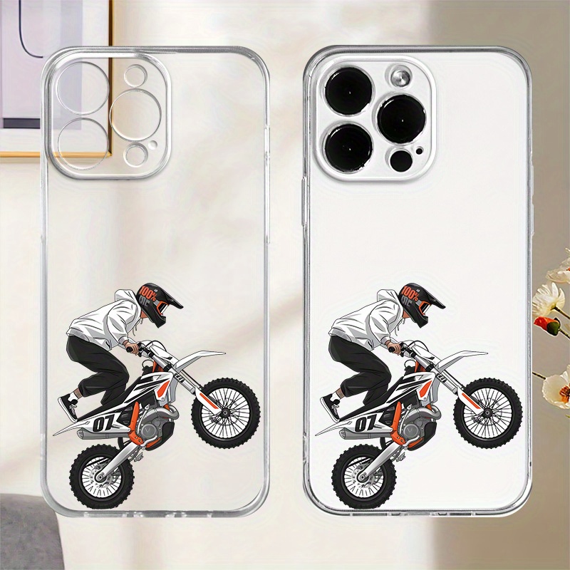 Phone Cases Vape - Motorcycle Boy Patroon Transparant Telefoonhoesje Geschikt