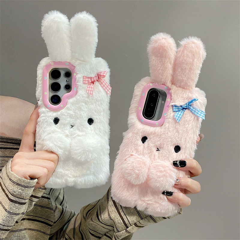 Phone Cases For Samsung - Koren 3D Cartoon Bowknot Konijnenoren Warme