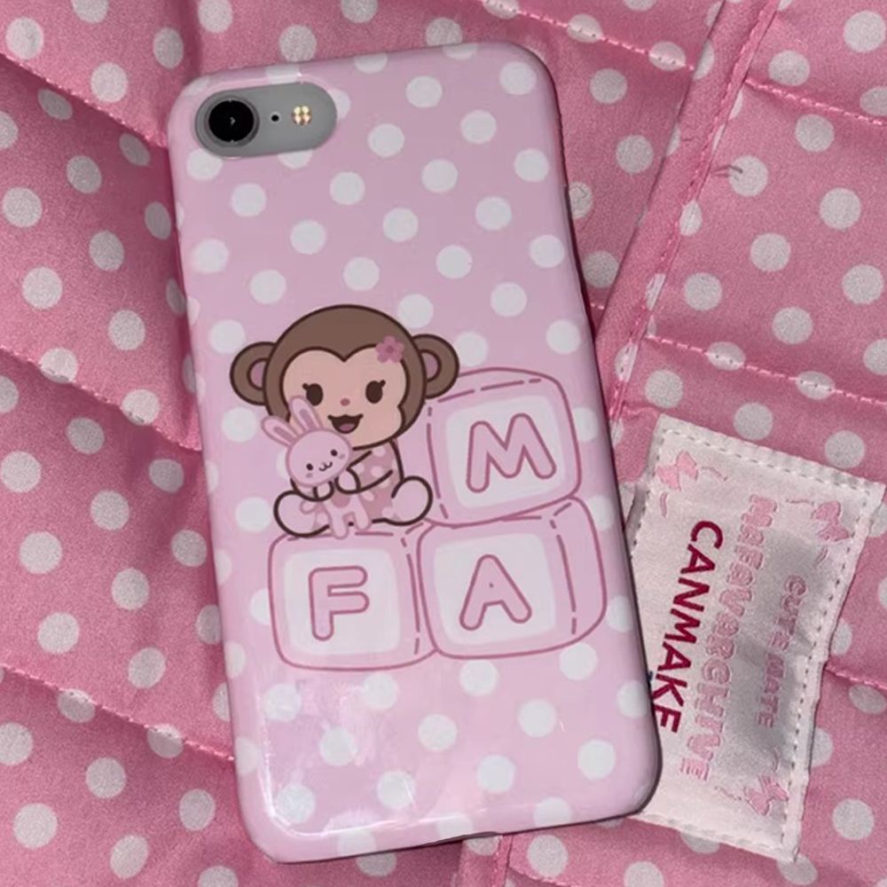 Phone Cases Polka Dot - Koreaanse cartoon schattige roze kleine aapje
