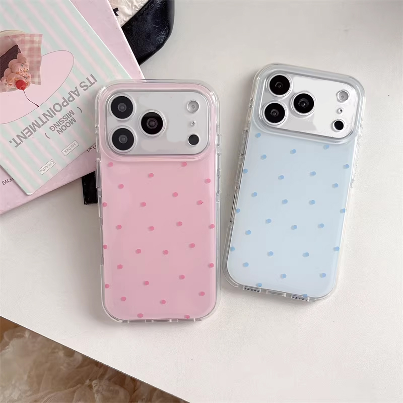 Phone Cases Polka Dot - Koreaanse Ins Girl Simpele Blauw Roze