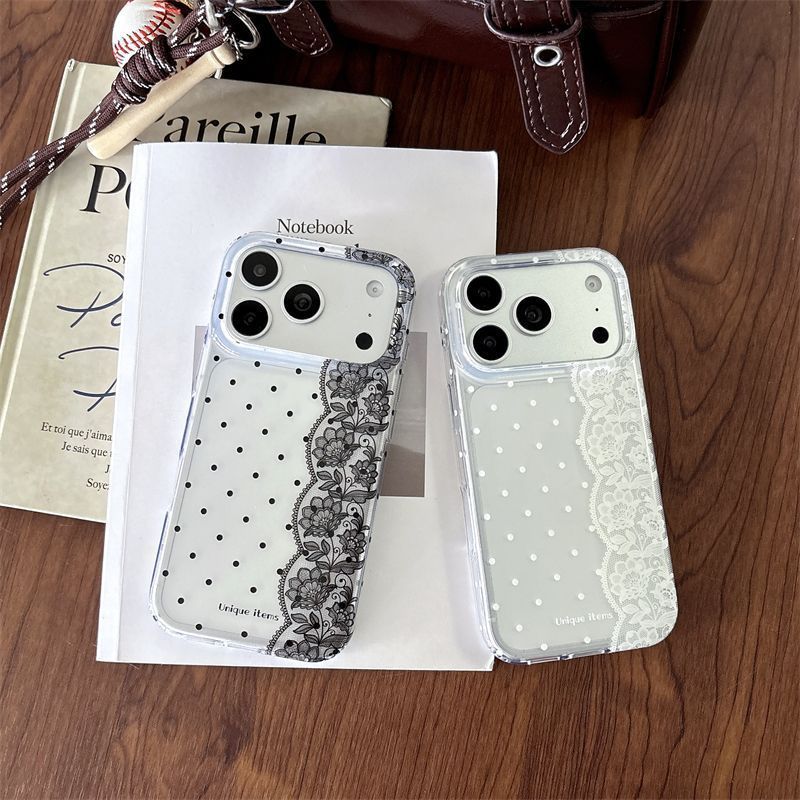 Phone Cases Polka Dot - Ins Polka Dots Kant Wit Zwart