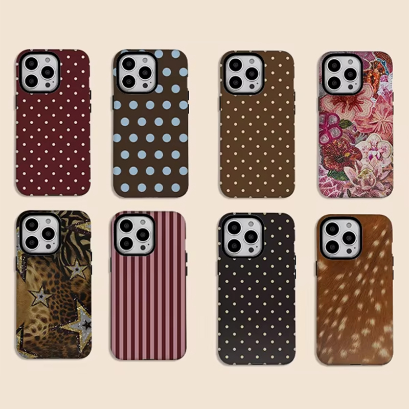 Phone Cases Polka Dot - Stijlvolle Polka Dots Strepen Retro Patroon