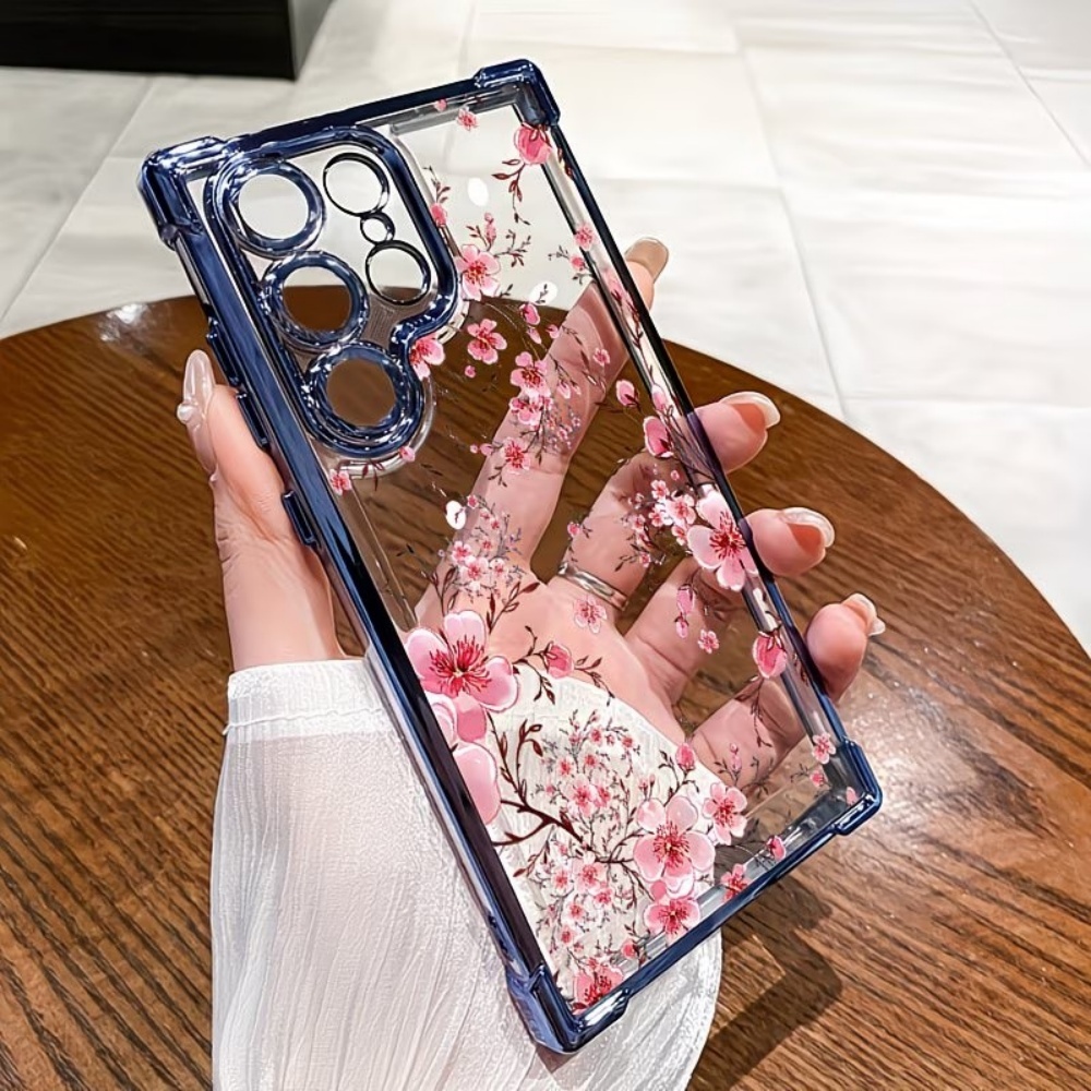 Phone Cases Samsung S25 Fe - Cherry Blossom Elektrolytisch Geplateerde Vierhoekige Anti-Val