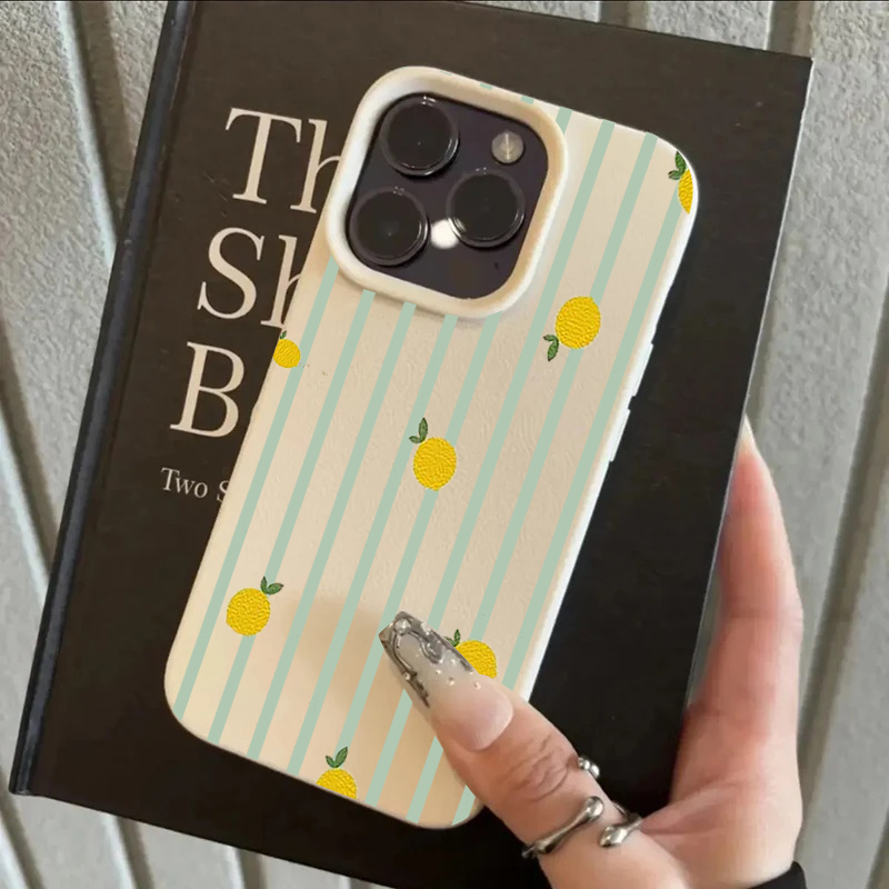 Phone Cases Iphone 13 - Stootvaste schattige telefoonhoes met citroenpatroon van