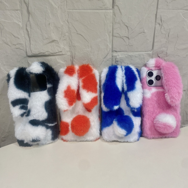 Phone Cases Iphone 13 - Schattige konijnenprint pluche telefoonhoesjes voor iPhone