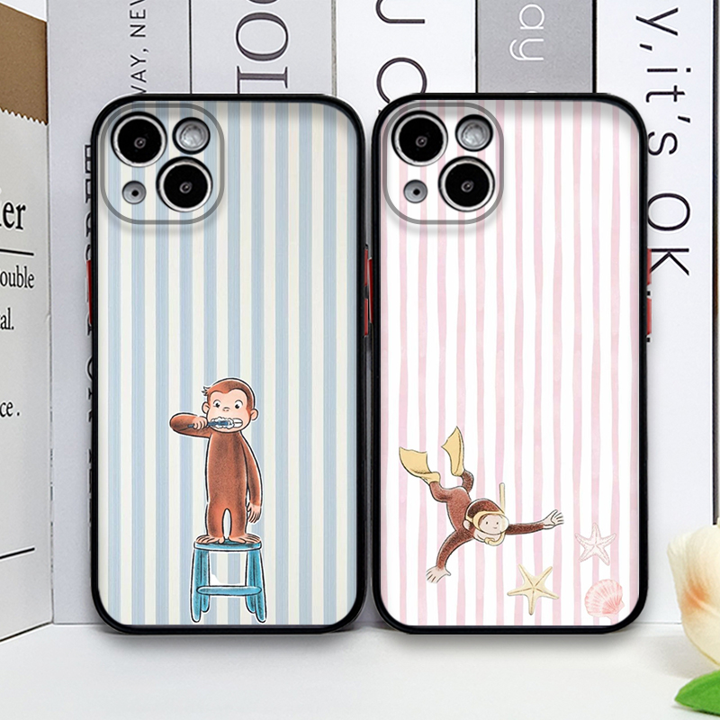 Phone Cases Cat - Cartoon gestreepte aap met katten telefoonhoesje
