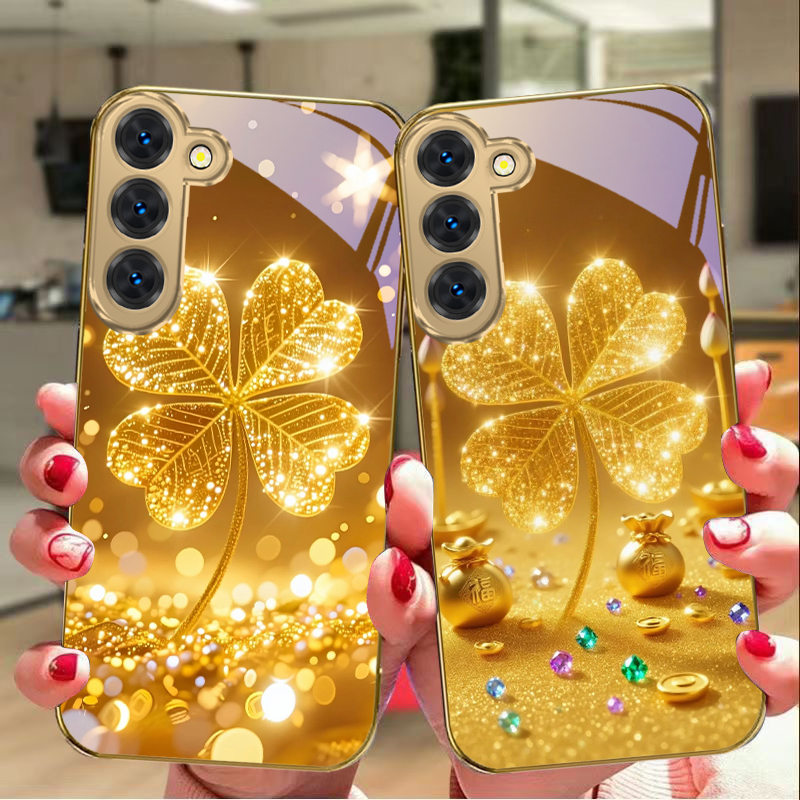 Een enorm gouden klaverblad ho - Phone Cases Samsung S25 Fe recensie en prijs