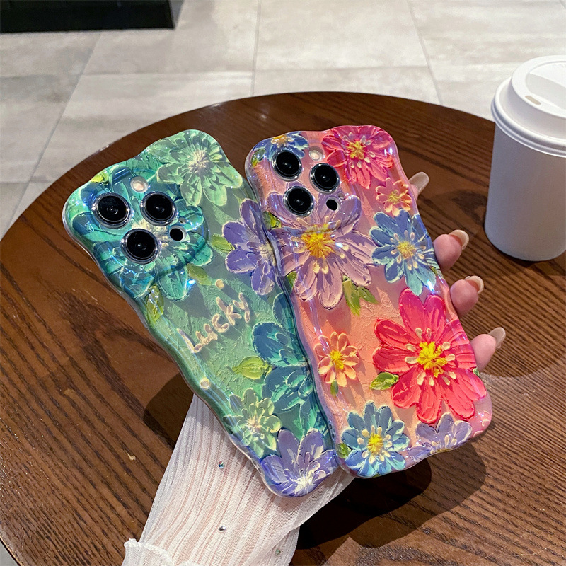 Retro Blauw Licht Olieverfschi - Phone Cases Art recensie en prijs